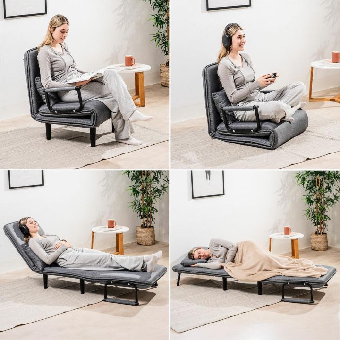 Sofá Cama Convertible Individual 4 en 1 Softfa InnovaGoods Sofá Cama Convertible Individual 4 en 1 Softfa InnovaGoods