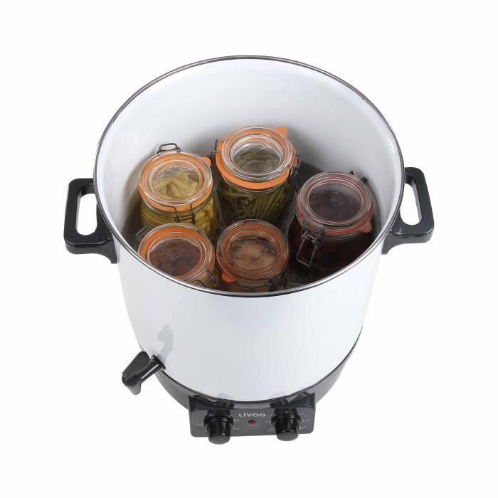 Livoo DOM334 Esterilizador Eléctrico de Tarros 1800W 27L Ø35 cm con Termostato y Temporizador Regulables, Depósito Acero Esmaltado 1 Livoo DOM334 Esterilizador Eléctrico de Tarros 1800W 27L Ø35 cm con Termostato y Temporizador Regulables, Depósito Acero Esmaltado 1