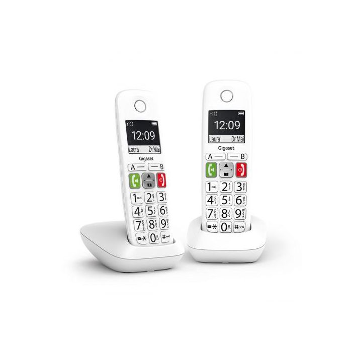 Gigaset E290 Duo Teléfono DECT/analógico Identificador de llamadas Blanco Gigaset E290 Duo Teléfono DECT/analógico Identificador de llamadas Blanco