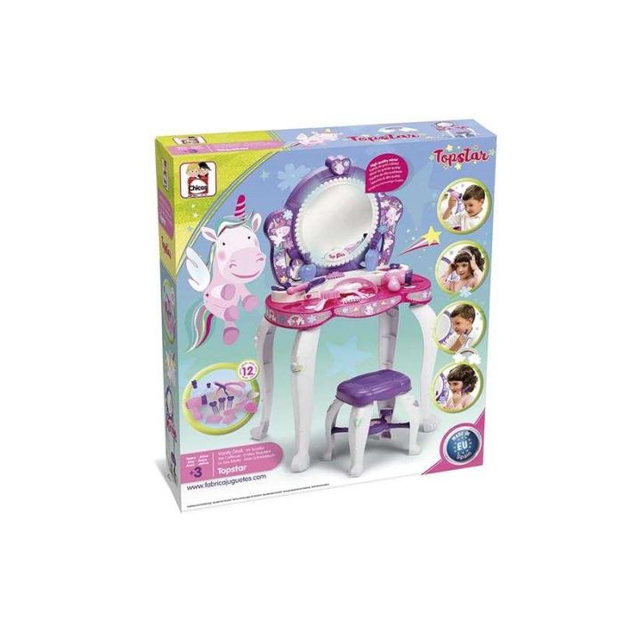Chicos Tocador de Juguete Topstar con Taburete, Luces y 12 accesorios. Medidas 51x56x85 cm. Ideal para 3 a 5 años 7