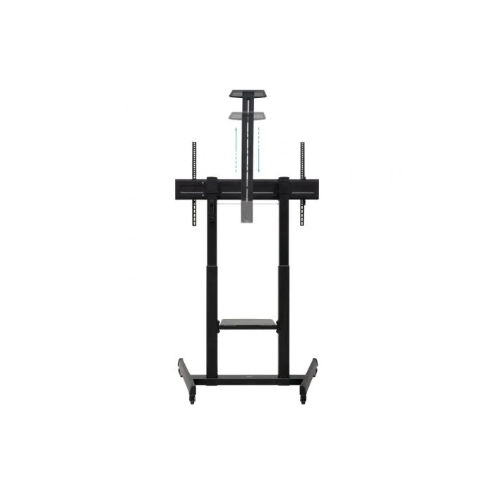 TooQ Soporte de Suelo con Ruedas FS20406HM-B para Pantallas de 60"-100", Negro, Altura Regulable 1