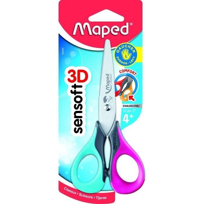 MAPED - Tijeras Sensoft de 13 cm de mano izquierda con cuchillas invertidas 2