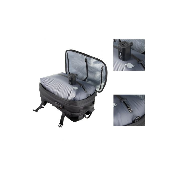 TooQ Mochila de Viaje TQBP-V101-BK con Sistema de Compresión al Vacío, Incluye Bomba de Aire, Color Negro 3