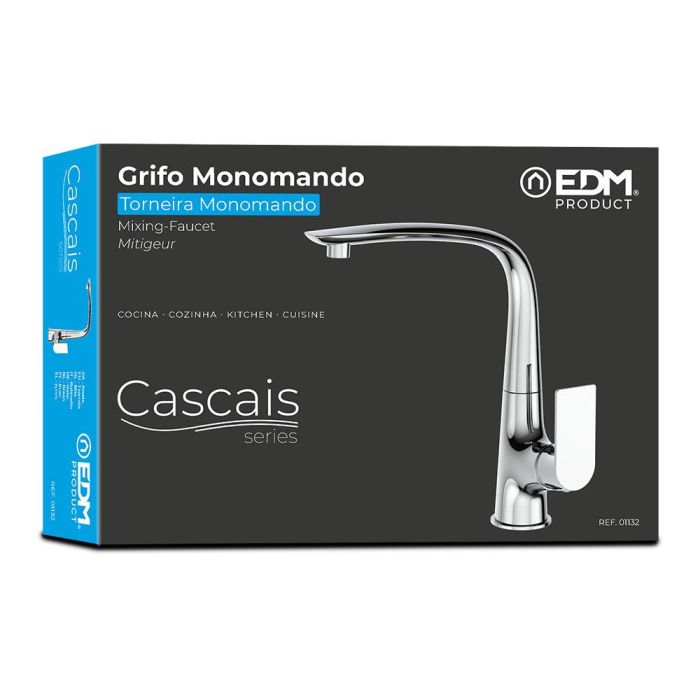 Grifo monomando de cocina caño alto. serie cascais. edm 2 Grifo monomando de cocina caño alto. serie cascais. edm 2