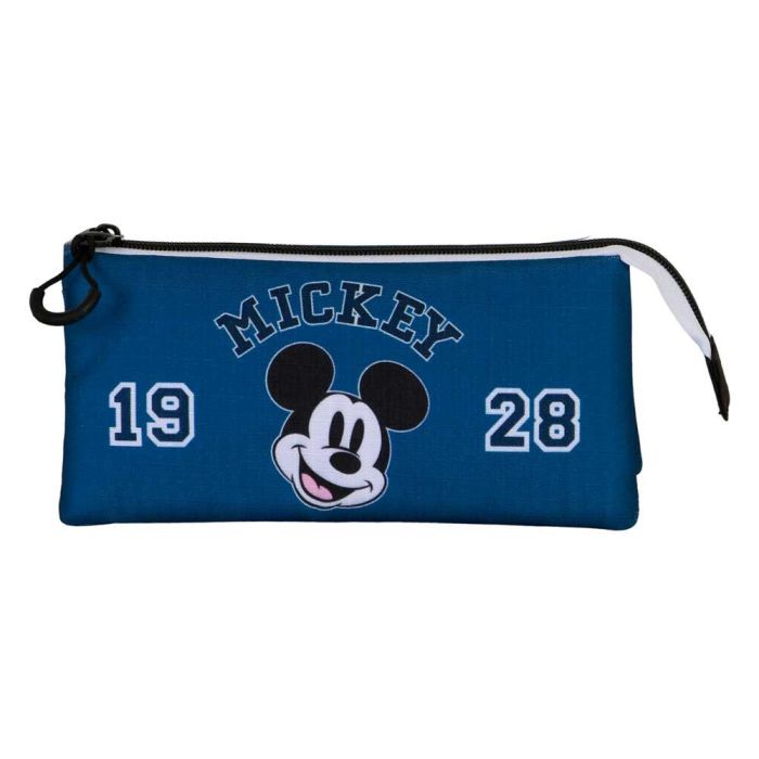 Disney Mickey Mouse Estuche Portatodo Triple Class Azul con 3 Compartimentos, Ripstop Resistente 1 Disney Mickey Mouse Estuche Portatodo Triple Class Azul con 3 Compartimentos, Ripstop Resistente 1