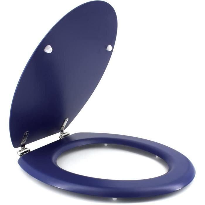 GELCO DESIGN Asiento de inodoro Dolce - Bisagras de acero inoxidable - Madera moldeada - Azul marino 4 GELCO DESIGN Asiento de inodoro Dolce - Bisagras de acero inoxidable - Madera moldeada - Azul marino 4