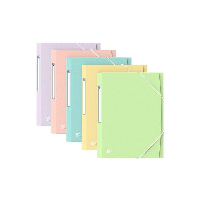 Carpeta De Gomas Y Solapas Oxford Urban Pp Translucido A4+ Con Etiqueta Pasteles Surtido (5 Col.) 10 unidades