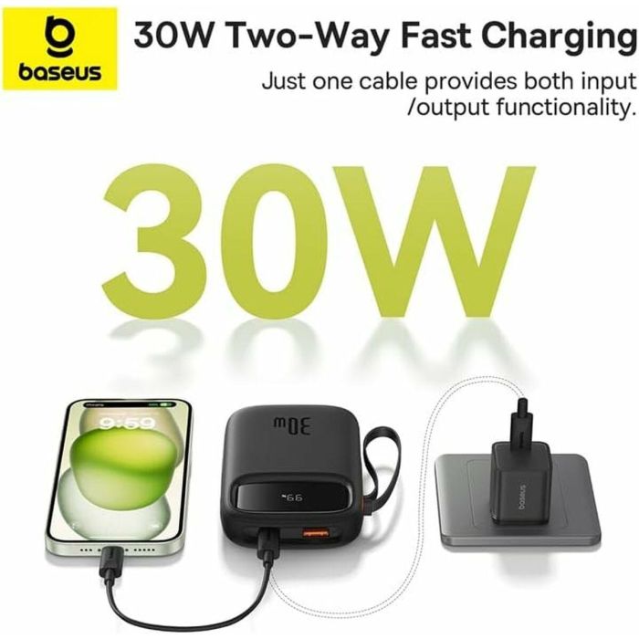 Powerbank Baseus P10055008113-00 Negro 10000 mAh 6 Powerbank Baseus P10055008113-00 Negro 10000 mAh 6