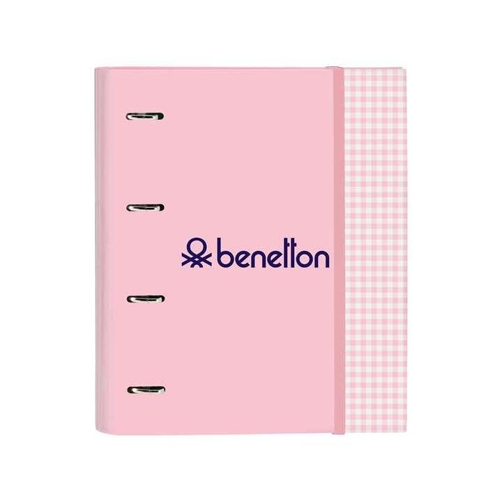 Carpeta de anillas Benetton Vichy A4 Rosa (27 x 32 x 3.5 cm) Carpeta de anillas Benetton Vichy A4 Rosa (27 x 32 x 3.5 cm)