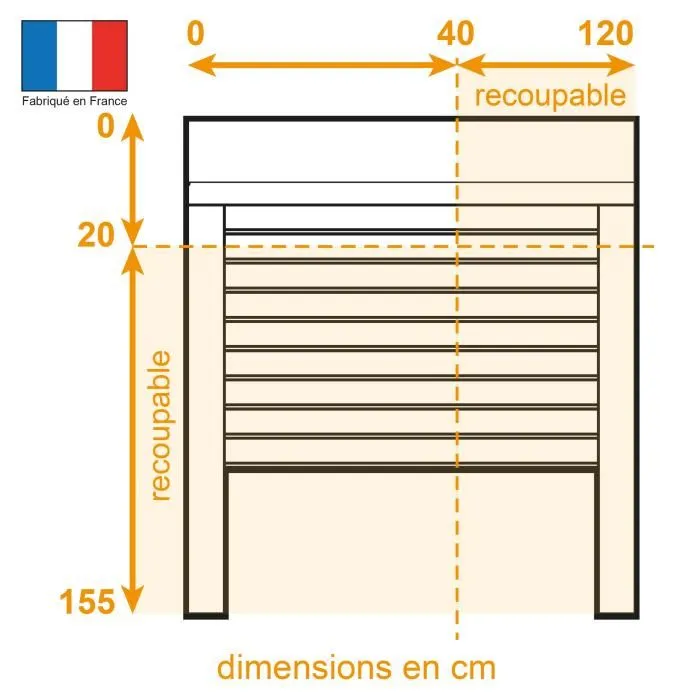 France Combi FRANCIA-COMBI Persiana enrollable manual de PVC con correa L 120 x H 155 cm 1