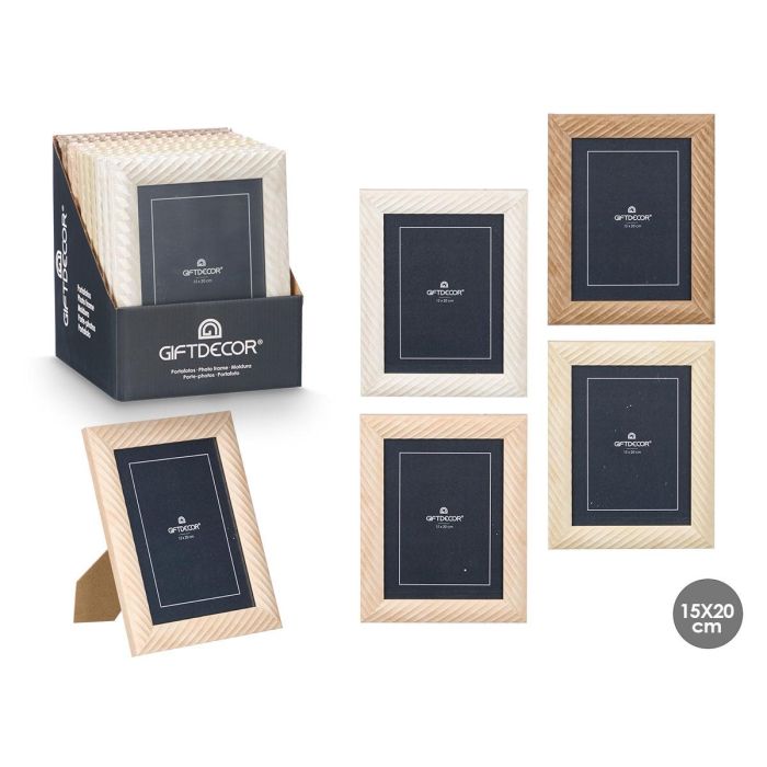 Giftdecor Portafotos Ondas 15x20 cm - Madera MDF y Vidrio, Colores Surtidos (24 Unidades) Giftdecor Portafotos Ondas 15x20 cm - Madera MDF y Vidrio, Colores Surtidos (24 Unidades)