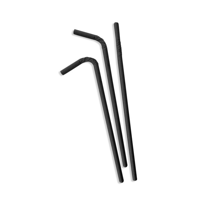 Set de 25 pajitas de cartón flexible negras 6 mm Algon (24 Cajas) 1 Set de 25 pajitas de cartón flexible negras 6 mm Algon (24 Cajas) 1