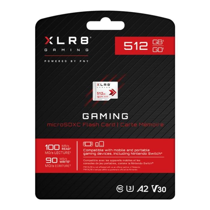 PNY XLR8 512 GB MicroSDXC UHS-I Clase 10 2 PNY XLR8 512 GB MicroSDXC UHS-I Clase 10 2