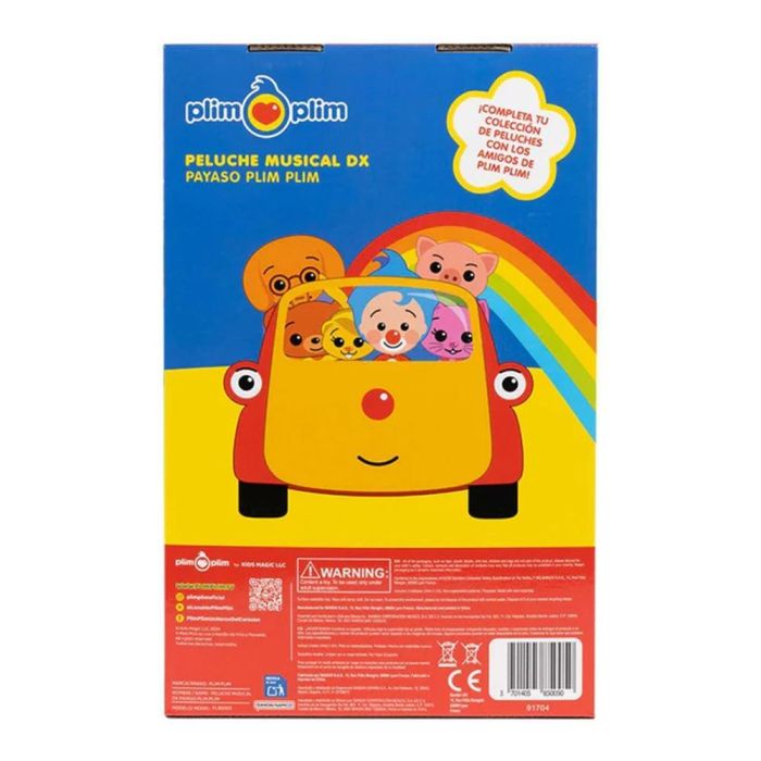 Bandai Peluche musical Payaso Plim Plim Deluxe con luz y sonido, 30 cm, para bebés desde 0 meses, pilas incluidas 3