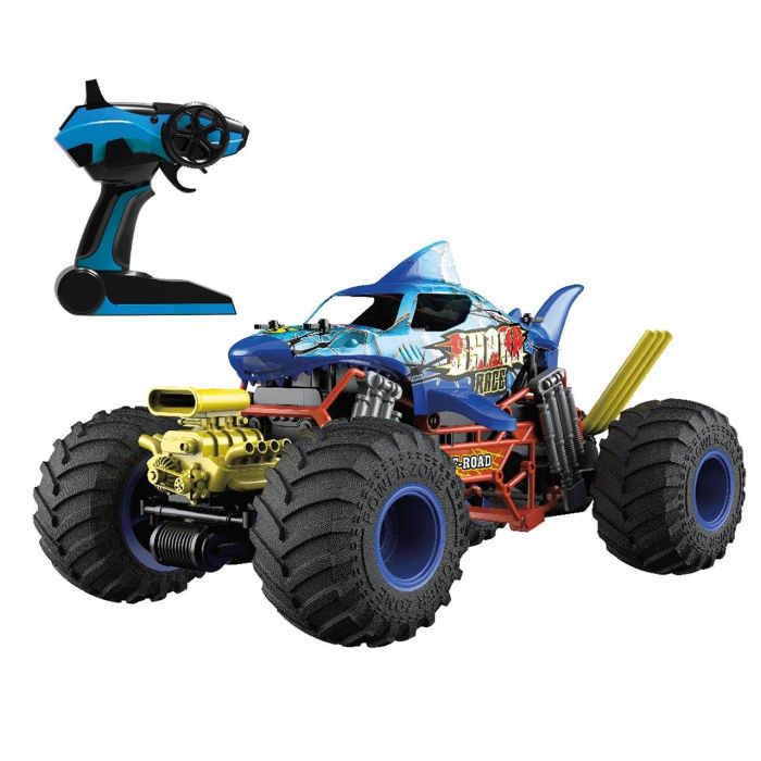Tachan Monster Truck RC Tiburón con Humo, 2.4G, Escala 1:10, Batería Recargable Litio, 15km/h y 25 min Autonomía
