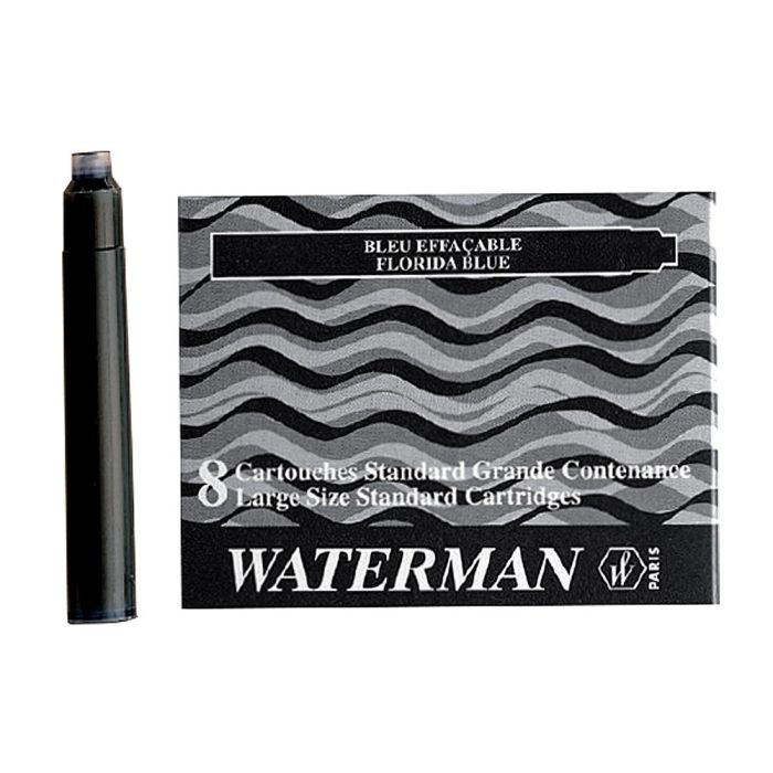 Tinta Estilografica Waterman Serenity Blue Caja De 8 Cartuchos Standard Largos 1