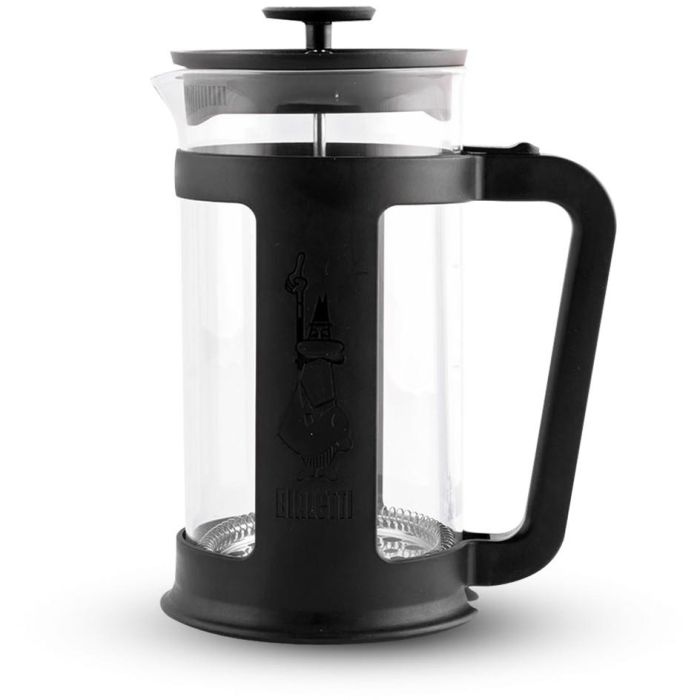 Bialetti Cafetera de Émbolo Smart 1 L, Vidrio y Plástico, Negro/Transparente, Apto Lavavajillas