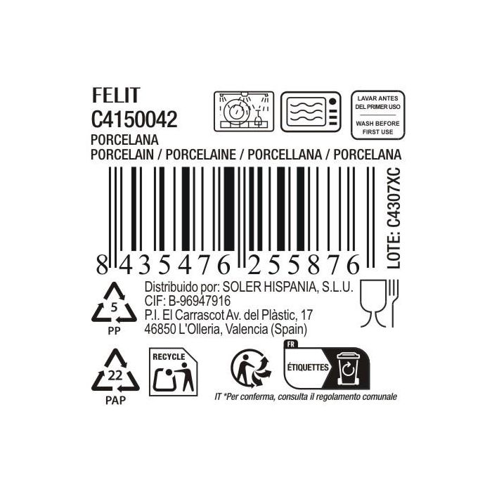 La Mediterranea Plato Llano 20,5 cm Felit - 20.4x20.4x2 cm (18 Unidades) 2