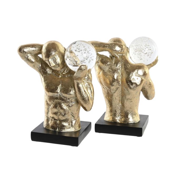 DKD Home Decor Sujetalibros Moderno Diseño Hombre Dorado y Negro de Resina, Elegante Set de 2 Piezas para Libros y Decoración del Hogar 1 DKD Home Decor Sujetalibros Moderno Diseño Hombre Dorado y Negro de Resina, Elegante Set de 2 Piezas para Libros y Decoración del Hogar 1