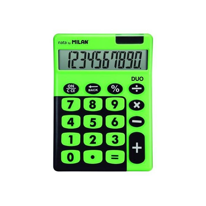 Milan Calculadora Duo 10 Dígitos Dual Blister Verde