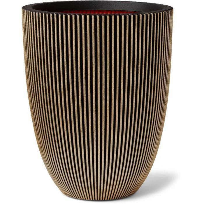 Capi Florero Elegant Groove 46x58 cm Negro y dorado 445495 Capi Florero Elegant Groove 46x58 cm Negro y dorado 445495
