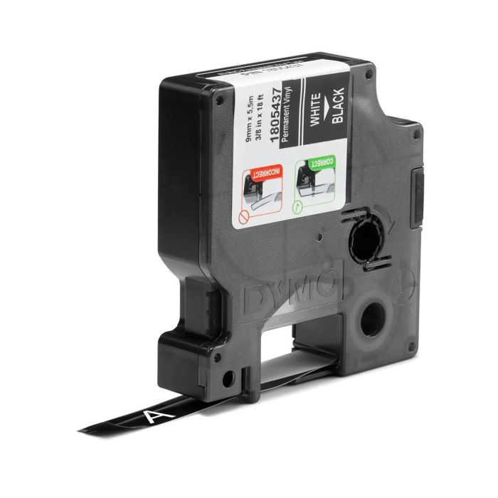 DYMO RHINO Cinta ID1-9 Blanco/negro vinilo 3