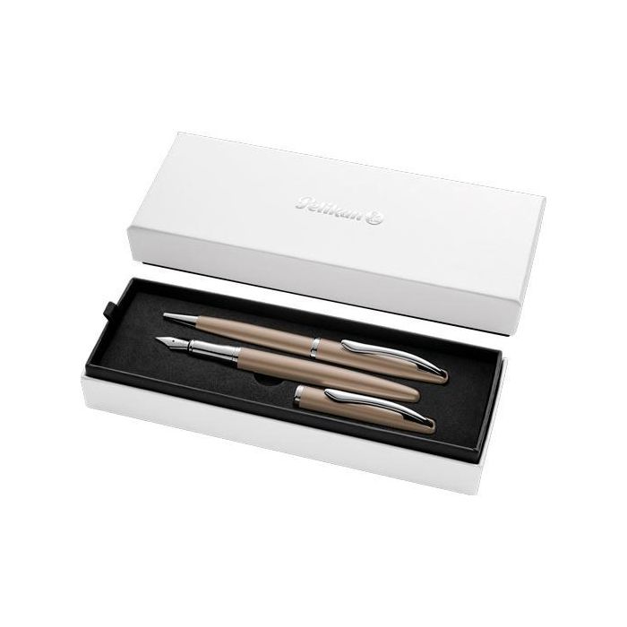 Juego Boligrafo+Pluma Pelikan Noble Pardo