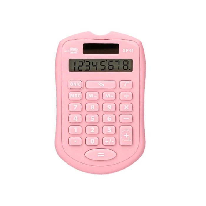 Calculadora Liderpapel Bolsillo Xf41 8 Digitos Solar Y Pilas Color Rosa 94x59,5x10,5 mm 3