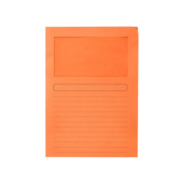 Q-connect Subcarpeta Cartulina A4 Naranja con Ventana Transparente 120 g/m² 1