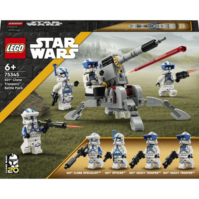 LEGO 75345 Star Wars Pack de Combate Soldados Clon 501, Incluye 4 Minifiguras y Cañón Antivehículo AV-7, +6 Años 0 LEGO 75345 Star Wars Pack de Combate Soldados Clon 501, Incluye 4 Minifiguras y Cañón Antivehículo AV-7, +6 Años 0
