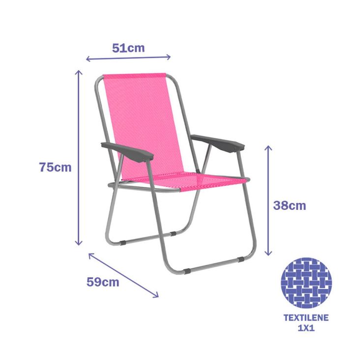 Marbueno Silla Plegable Acero Surtida Playa y Piscina 59X51X75 cm 10354 1