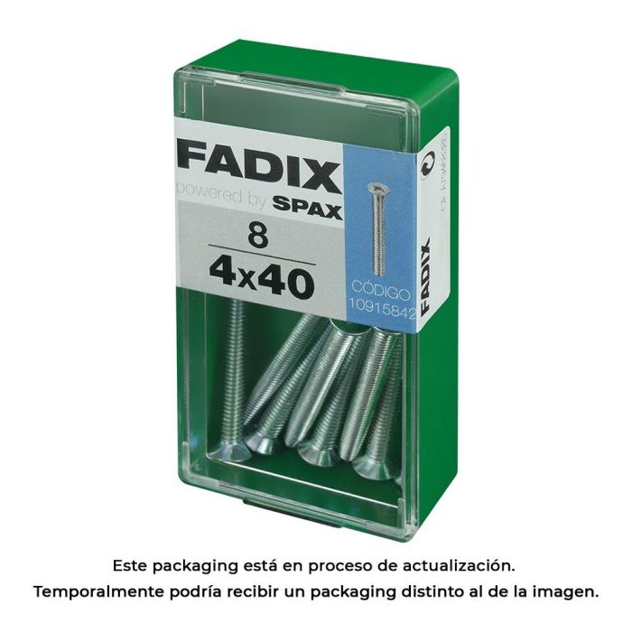 Fadix 10915842 Caja s 8 unid. Tornillo métrica M 4 x 40mm cabeza plana Din 965 Acero 0 Fadix 10915842 Caja s 8 unid. Tornillo métrica M 4 x 40mm cabeza plana Din 965 Acero 0