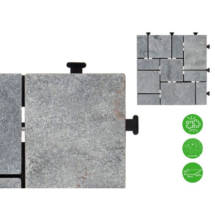 Baldosa Piedra Gris Ibergarden 30X2CM (6 Unidades) 3 Baldosa Piedra Gris Ibergarden 30X2CM (6 Unidades) 3