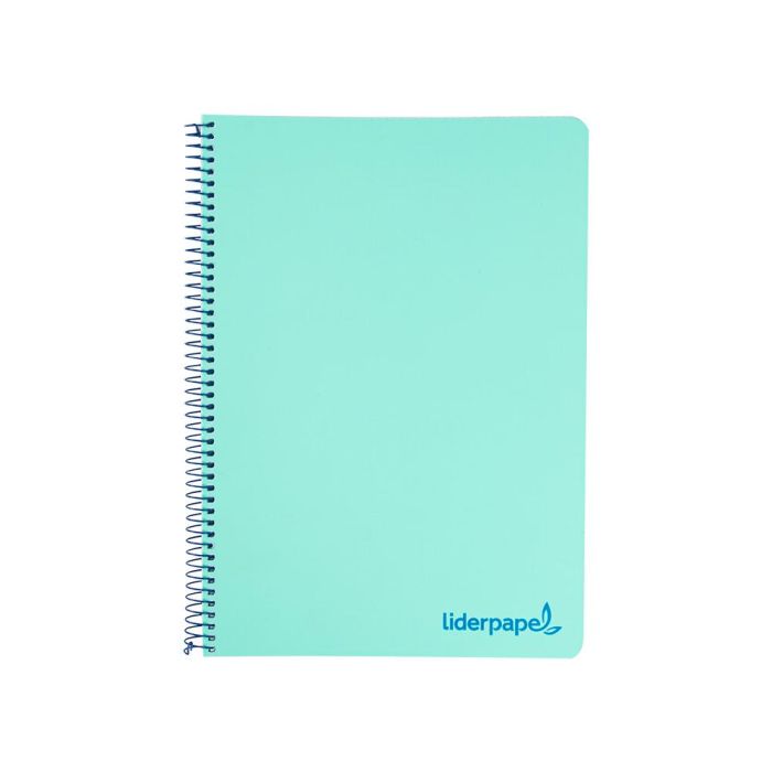 Cuaderno Espiral Liderpapel A4 Wonder Tapa Plastico 80H 90 gr Cuadro 4 mm Con Margen Color Verde 5 unidades 1