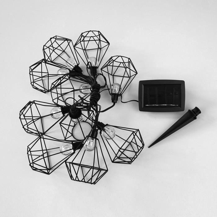 LUMIJARDIN Jaula solar guirnalda exterior diamante mily con 10 bombillas LED