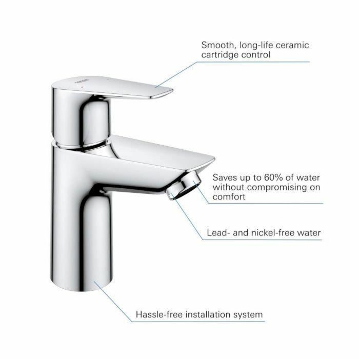 Grohe 23898001 Grifo de baño Start Edge Talla S Sin desagüe Cromo 0 Grohe 23898001 Grifo de baño Start Edge Talla S Sin desagüe Cromo 0