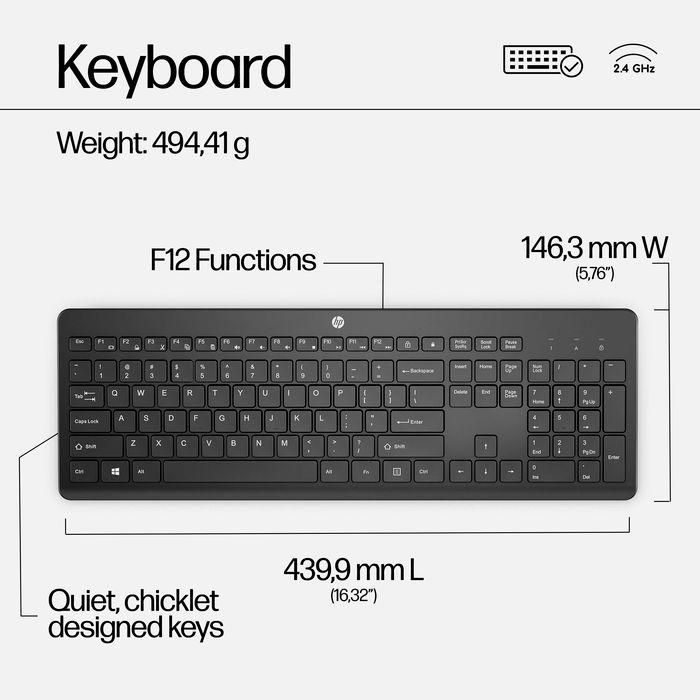 HP 230 Wireless Mouse and Keyboard Combo - DEN 9 HP 230 Wireless Mouse and Keyboard Combo - DEN 9