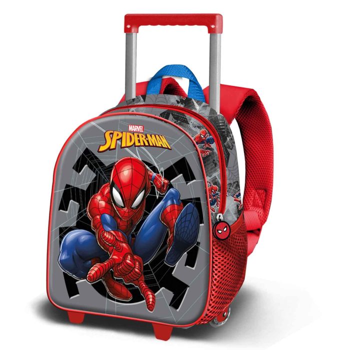 Mochila 3D con Ruedas Pequeña Symbol Marvel Spiderman Gris