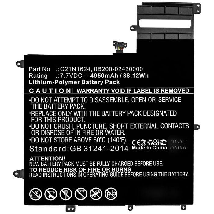 CoreParts Laptop Battery for Asus 38.12Wh Li-Polymer 7.7V 4950mAh for Asus 0B200-02420000P-B2B2A-711-005R, Q325U, Q325UA CoreParts Laptop Battery for Asus 38.12Wh Li-Polymer 7.7V 4950mAh for Asus 0B200-02420000P-B2B2A-711-005R, Q325U, Q325UA