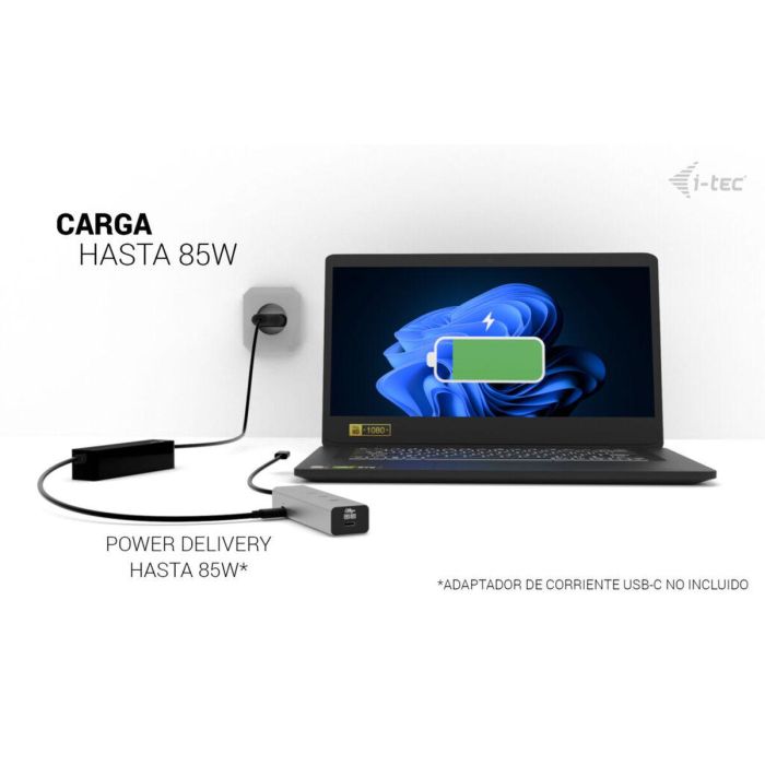 Hub USB i-Tec C31HUBMETAL8KPDPRO Plateado 3