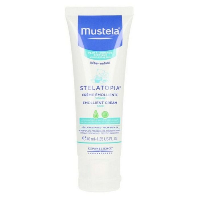 Mustela STELATOPIA Crema Facial Emoliente para Bebés con Piel Atópica, 40 ml