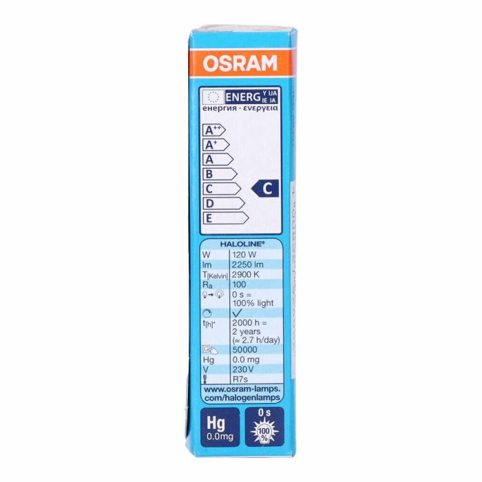 Bombilla Halógena Osram Haloline Lineal 120 W R7s 2250 Lm (2900 K) 1