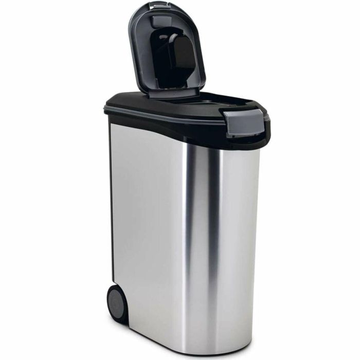 CURVER Recipiente de comida seca 20kg - Aspecto de metal - Gris 1 CURVER Recipiente de comida seca 20kg - Aspecto de metal - Gris 1