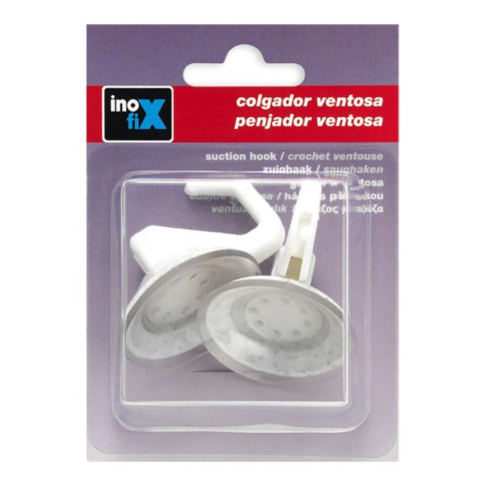 Colgador ventosa ø42mm articulado blanco 1208-2-000 (blister 2 unid.) inofix 1