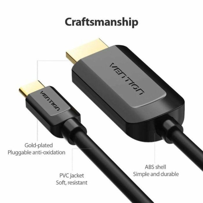 Cable HDMI Vention CGUBH Negro Dorado 2 m 3