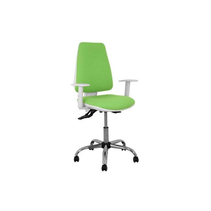 Silla Piqueras Y Crespo Elche Blanca Brazos Regulables Mecanismo Asincro Regulable En Altura Base Metalica Ruedas Parquet Asiento Y Respaldo Tapizado Bali Pistacho