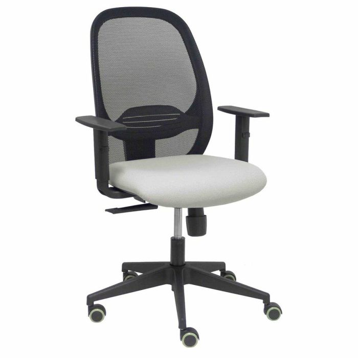 PIQUERAS Y CRESPO Silla Cilanco negra malla negra asiento bali gris claro brazo regulable. PIQUERAS Y CRESPO Silla Cilanco negra malla negra asiento bali gris claro brazo regulable.