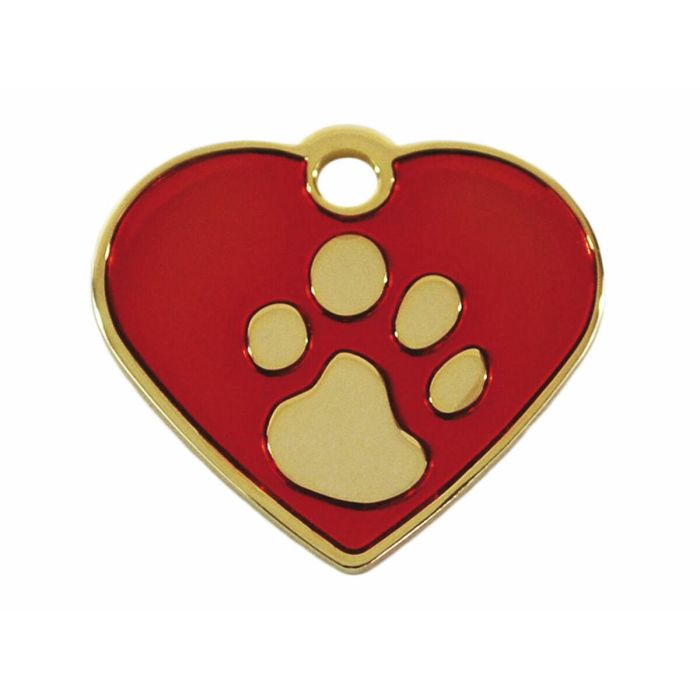 Placa identificativa para collar Imarc Heart Rojo Dorado