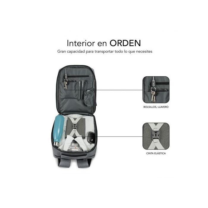 SUBBLIM Mochila Traveller Airpadding Backpack 15,6" Grey 5 SUBBLIM Mochila Traveller Airpadding Backpack 15,6" Grey 5