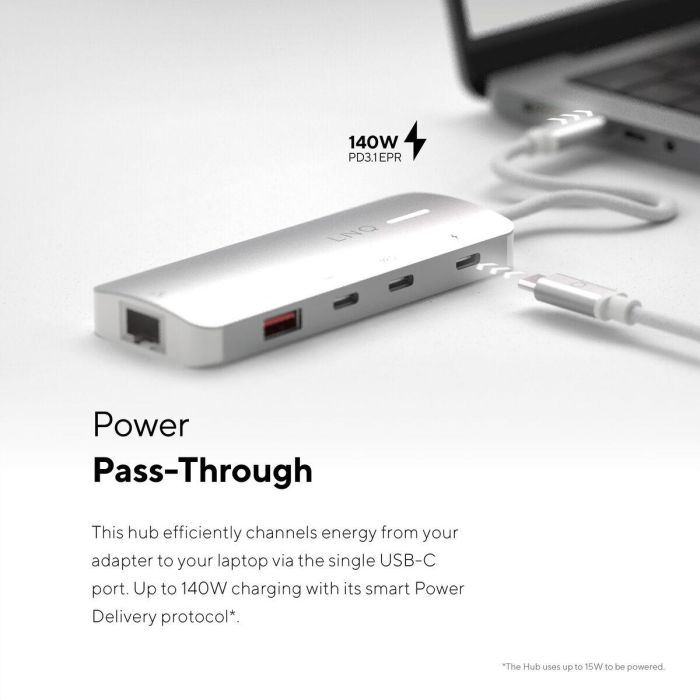 Hub USB Linq Byelements LQ49081PS Blanco Gris 12